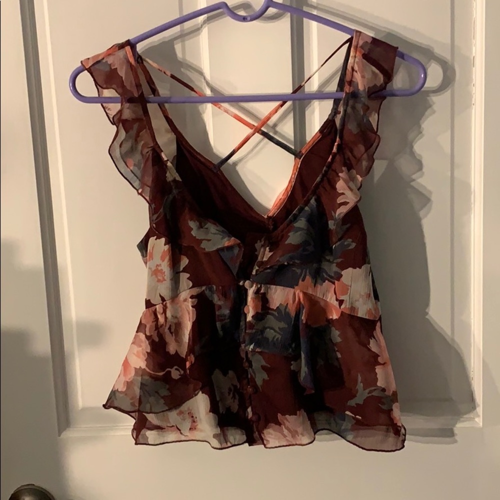 A&F flowy floral blouse